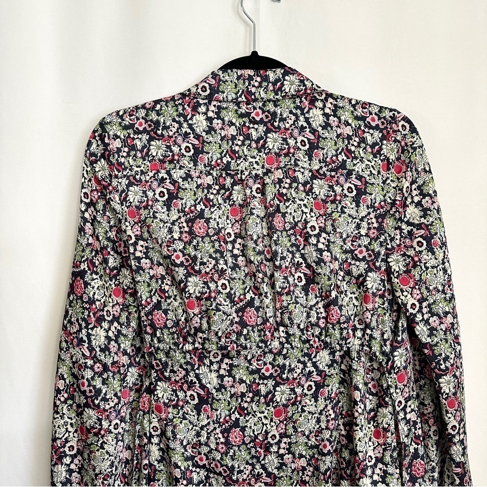 NWT Cinq A Sept Anthropologie Floral Print Layered Dress Tie Up Shacket sz 2 - Picture 13 of 16
